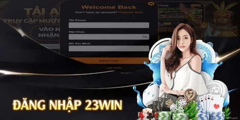 Tiến hành đăng nhập để rút tiền tại 23win